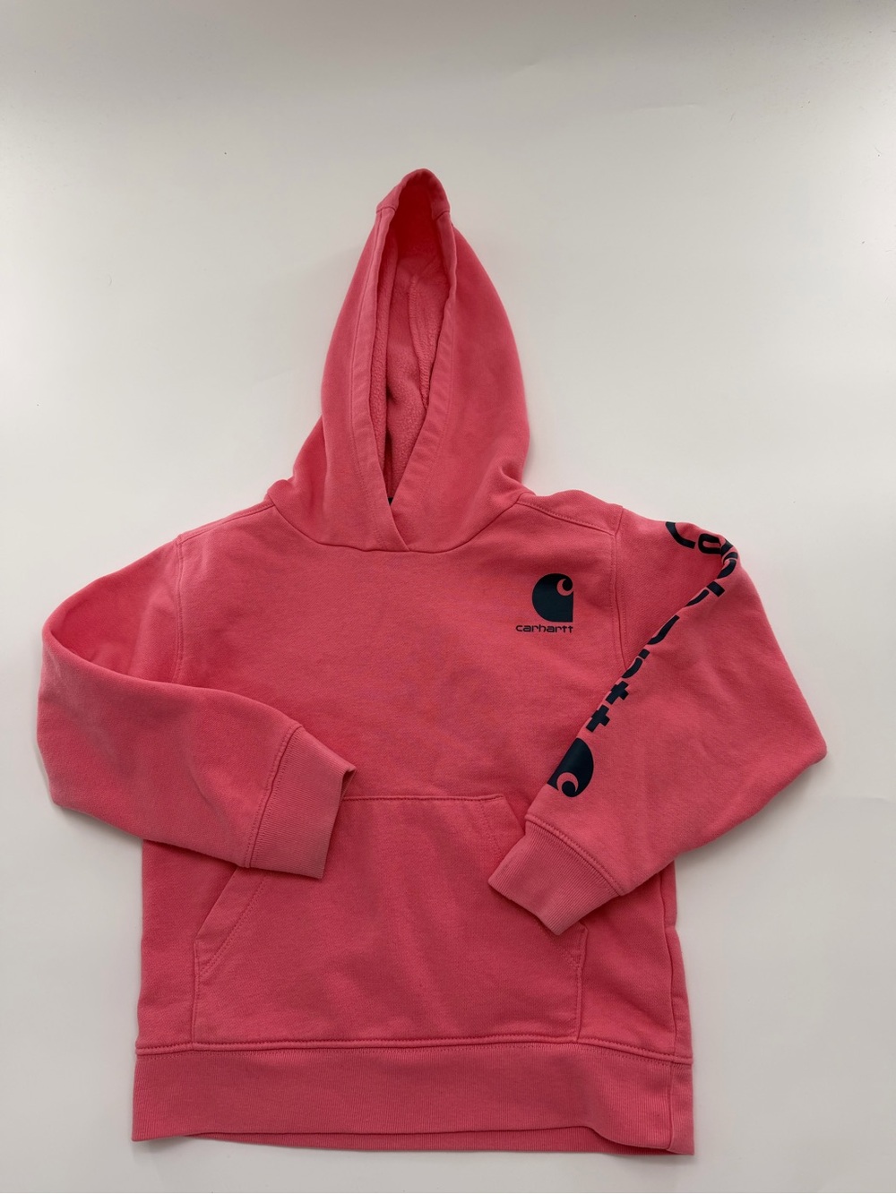 Carhartt Girls Hoodie Pink Pullover Sweatshirt SZ 5 Kids Toddler